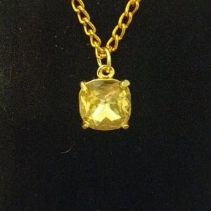 Lovely Gold Glass Crystal necklace on 18 in chain